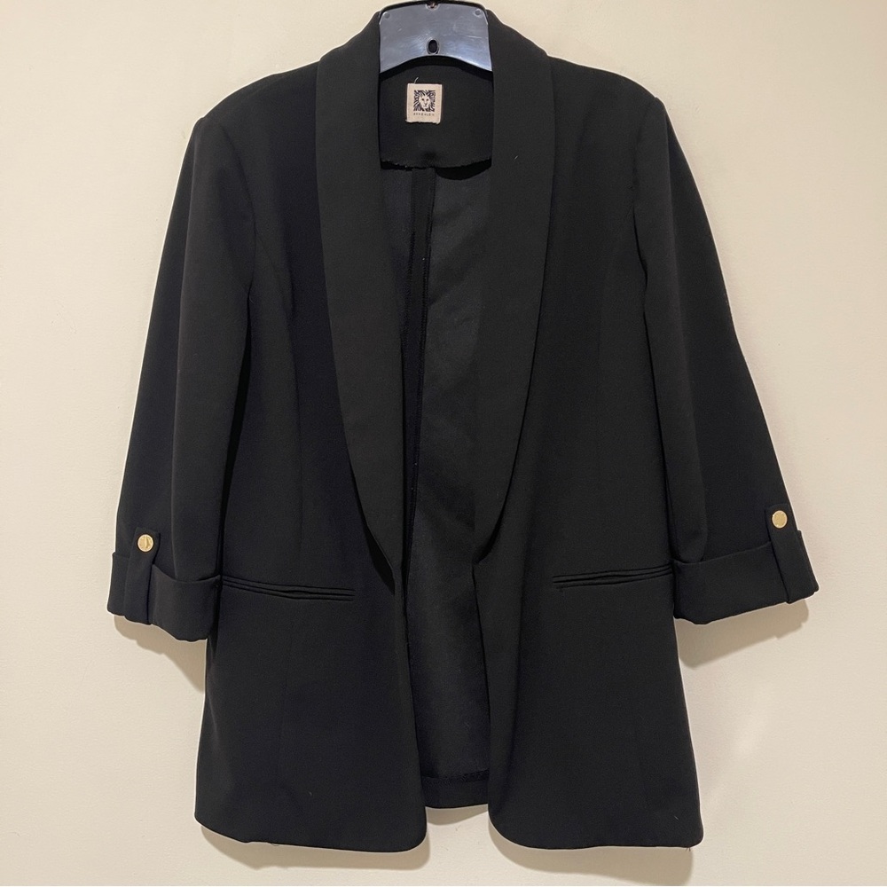 Vintage Anne Klein Black Blazer with Gold Accents